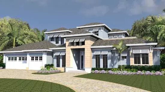 Florida house plans 82-146 - front exterior, 4,080 sq ft, 4 bed, 5 bath house plans | Monster House Plans