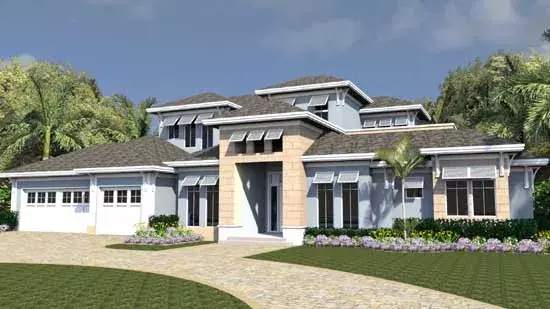 Florida house plans 82-150 - front exterior, 4,378 sq ft, 4 bed, 5 bath house plans | Monster House Plans