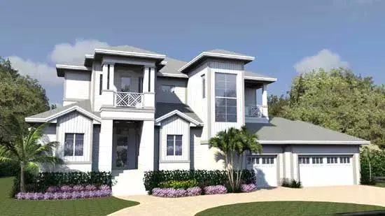 Florida house plans 82-152 - front exterior, 4,635 sq ft, 4 bed, 4 bath house plans | Monster House Plans