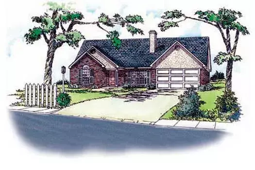 Traditional house plans 83-104 - front exterior, 1,361 sq ft, 3 bed, 2 bath house plans | Monster House Plans