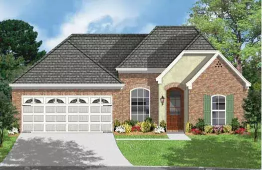 European house plans 83-105 - front exterior, 1,378 sq ft, 3 bed, 2 bath house plans | Monster House Plans