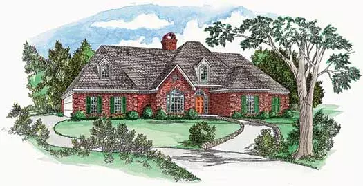 European house plans 83-119 - front exterior, 1,752 sq ft, 3 bed, 2 bath house plans | Monster House Plans