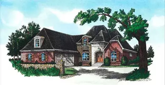 French Country house plans 83-125 - front exterior, 2,357 sq ft, 3 bed, 3 bath house plans | Monster House Plans