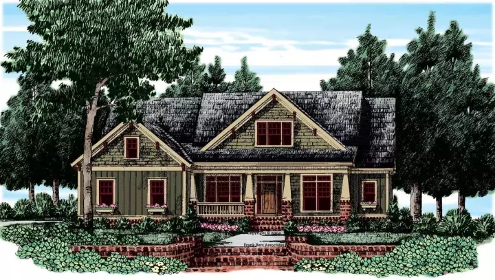 Craftsman house plans 85-101 - front exterior, 2,644 sq ft, 4 bed, 3 bath house plans | Monster House Plans