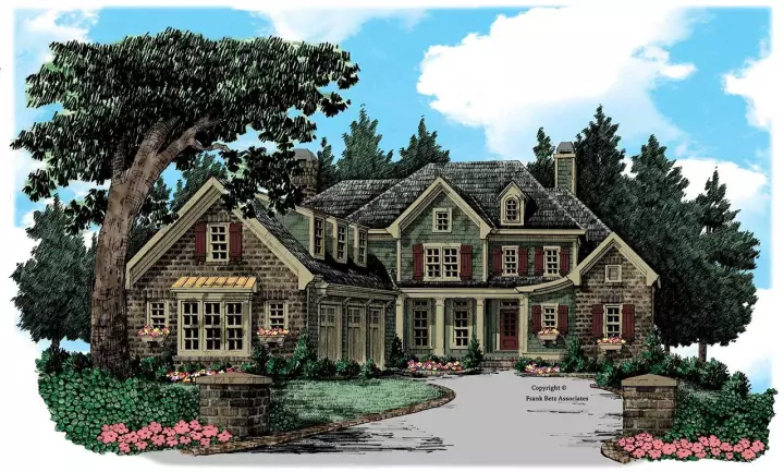 Traditional house plans 85-1015 - front exterior, 3,467 sq ft, 4 bed, 5 bath house plans | Monster House Plans