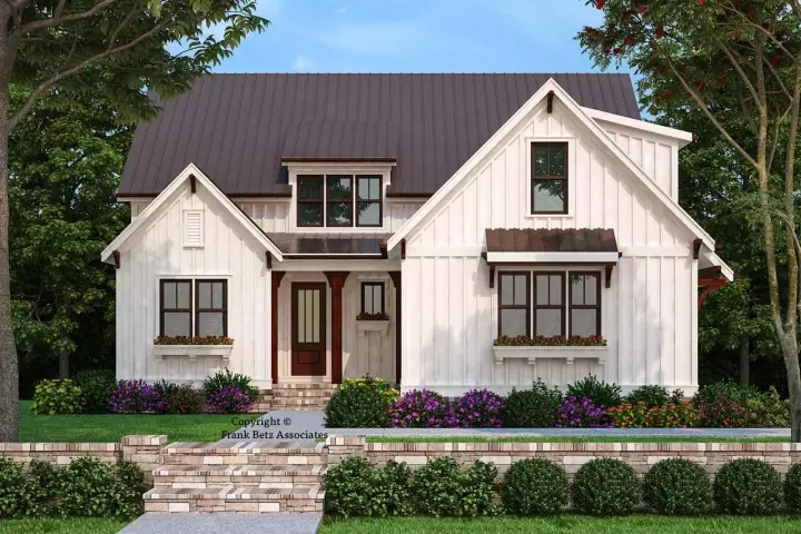 Modern Farmhouse house plans 85-1061 - front exterior, 2,311 sq ft, 4 bed, 4 bath house plans | Monster House Plans