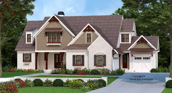 Modern Farmhouse house plans 85-1065 - front exterior, 3,093 sq ft, 4 bed, 3 bath house plans | Monster House Plans