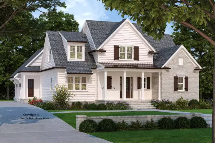 Modern Farmhouse house plans 85-1067 - front exterior, 2,564 sq ft, 4 bed, 2 bath house plans | Monster House Plans