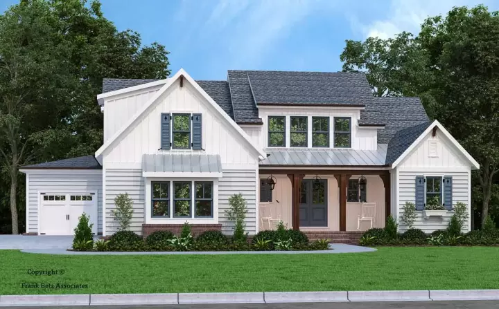 Modern Farmhouse house plans 85-1071 - front exterior, 2,823 sq ft, 4 bed, 3 bath house plans | Monster House Plans