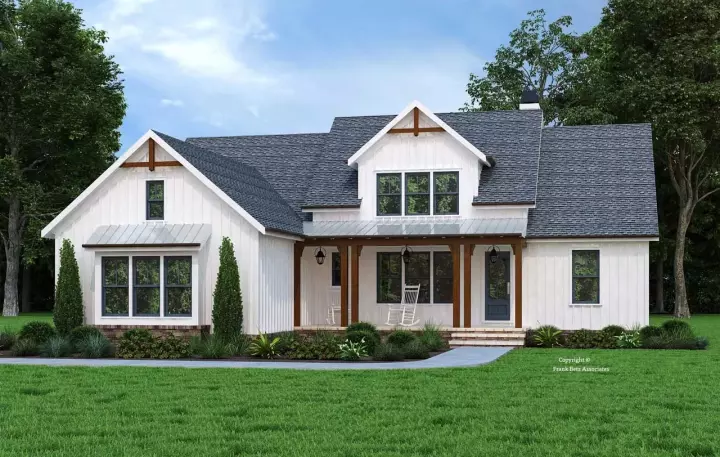 Modern Farmhouse house plans 85-1080 - front exterior, 1,997 sq ft, 3 bed, 2 bath house plans | Monster House Plans