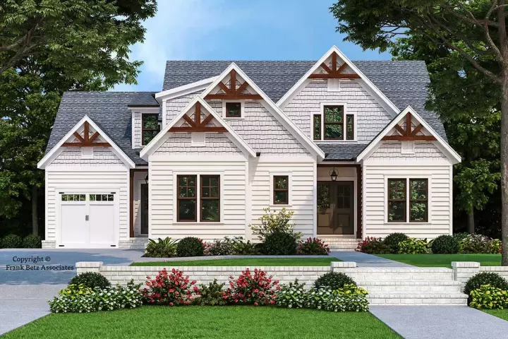 Craftsman house plans 85-1086 - front exterior, 2,686 sq ft, 4 bed, 3 bath house plans | Monster House Plans