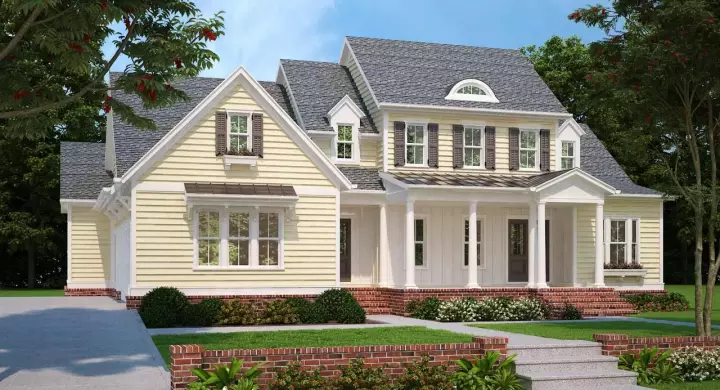 Modern Farmhouse house plans 85-115 - front exterior, 3,708 sq ft, 4 bed, 4 bath house plans | Monster House Plans
