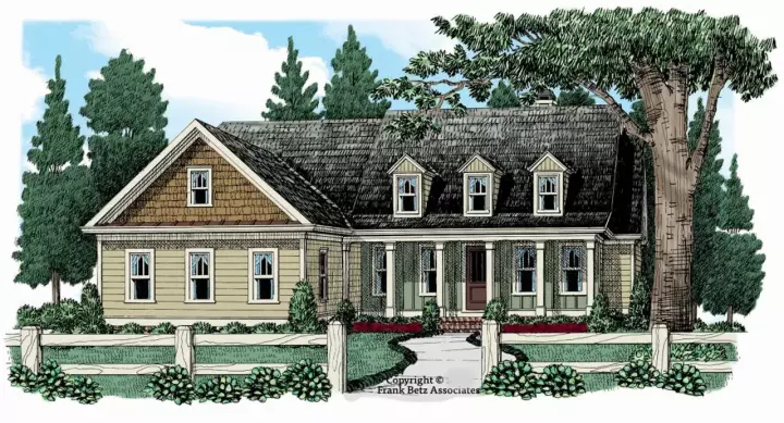 Southern house plans 85-117 - front exterior, 1,698 sq ft, 3 bed, 2 bath house plans | Monster House Plans