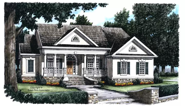 Southern house plans 85-118 - front exterior, 1,856 sq ft, 3 bed, 2 bath house plans | Monster House Plans
