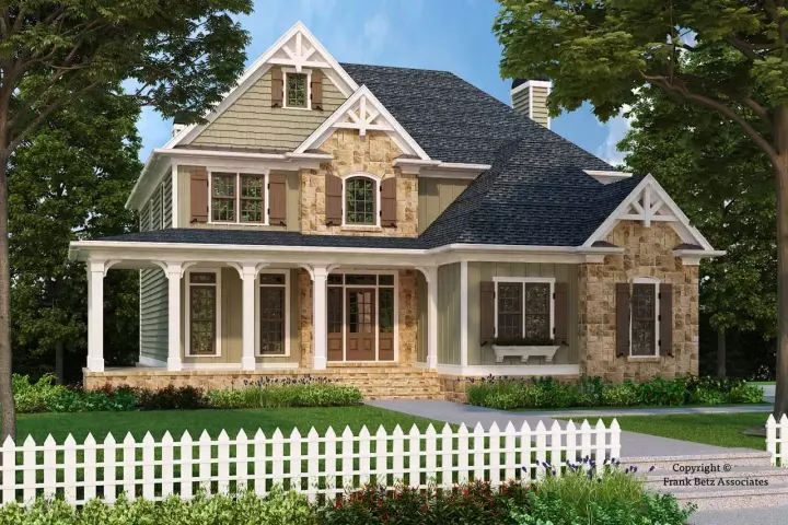 Country house plans 85-131 - front exterior, 2,443 sq ft, 4 bed, 2 bath house plans | Monster House Plans