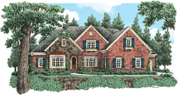 Traditional house plans 85-135 - front exterior, 3,635 sq ft, 4 bed, 4 bath house plans | Monster House Plans