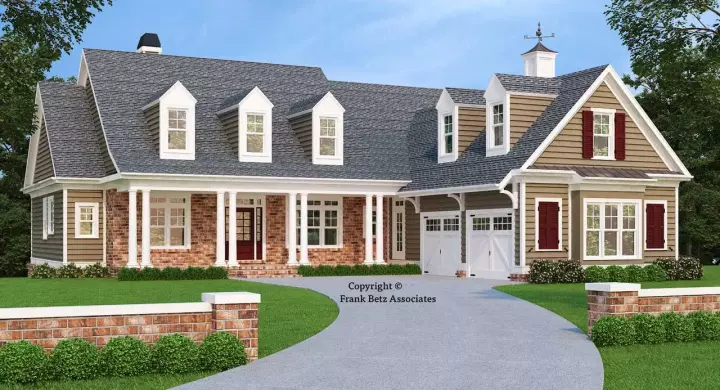 Country house plans 85-149 - front exterior, 2,834 sq ft, 4 bed, 2 bath house plans | Monster House Plans