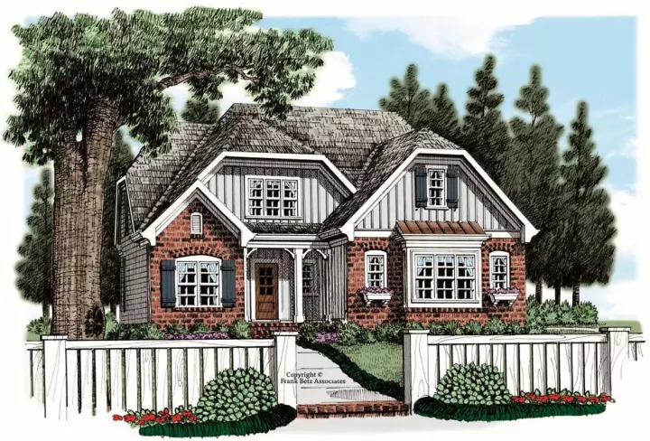 Cottage house plans 85-157 - front exterior, 1,718 sq ft, 3 bed, 2 bath house plans | Monster House Plans