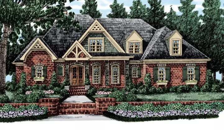 English Country house plans 85-168 - front exterior, 4,107 sq ft, 5 bed, 4 bath house plans | Monster House Plans