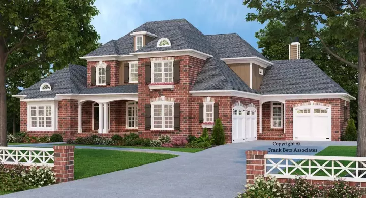 European house plans 85-171 - front exterior, 3,482 sq ft, 5 bed, 3 bath house plans | Monster House Plans