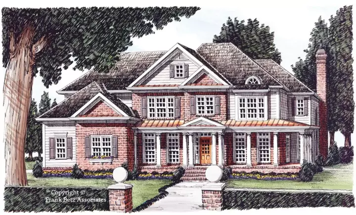 Southern house plans 85-172 - front exterior, 3,843 sq ft, 5 bed, 4 bath house plans | Monster House Plans