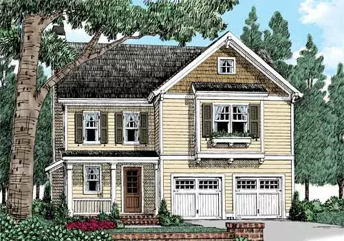 Traditional house plans 85-197 - front exterior, 2,044 sq ft, 4 bed, 2 bath house plans | Monster House Plans