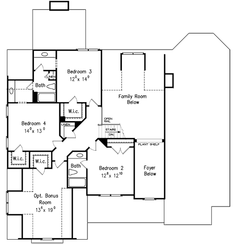 Upper/Second Floor Plan:85-200