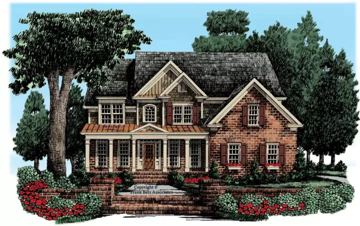Country house plans 85-203 - front exterior, 2,717 sq ft, 5 bed, 3 bath house plans | Monster House Plans