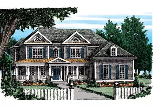 Traditional house plans 85-207 - front exterior, 3,312 sq ft, 5 bed, 4 bath house plans | Monster House Plans