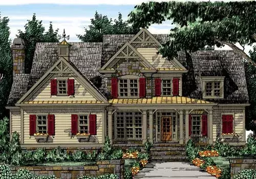 Country house plans 85-214 - front exterior, 3,585 sq ft, 4 bed, 3 bath house plans | Monster House Plans
