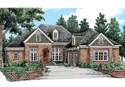 English Country house plans 85-215 - front exterior, 3,556 sq ft, 4 bed, 3 bath house plans | Monster House Plans