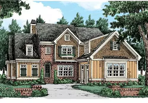 Country house plans 85-216 - front exterior, 3,356 sq ft, 4 bed, 3 bath house plans | Monster House Plans