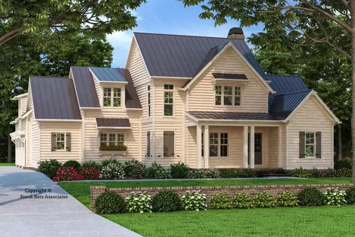 Modern Farmhouse house plans 85-217 - front exterior, 3,136 sq ft, 4 bed, 4 bath house plans | Monster House Plans