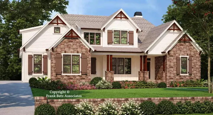 Craftsman house plans 85-221 - front exterior, 2,522 sq ft, 3 bed, 2 bath house plans | Monster House Plans