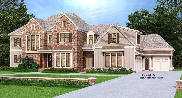 Traditional house plans 85-222 - front exterior, 4,095 sq ft, 5 bed, 4 bath house plans | Monster House Plans