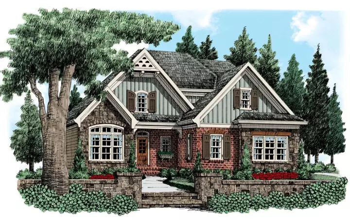 English Country house plans 85-236 - front exterior, 1,934 sq ft, 3 bed, 2 bath house plans | Monster House Plans