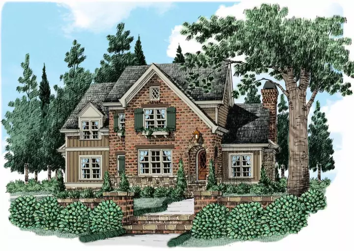 European house plans 85-256 - front exterior, 2,904 sq ft, 4 bed, 3 bath house plans | Monster House Plans