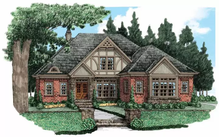 English Country house plans 85-259 - front exterior, 2,339 sq ft, 4 bed, 3 bath house plans | Monster House Plans