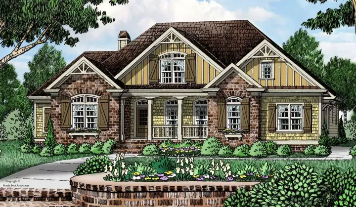 Cottage house plans 85-265 - front exterior, 2,677 sq ft, 5 bed, 4 bath house plans | Monster House Plans