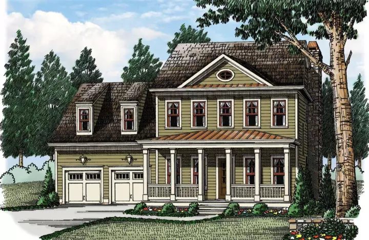 Southern house plans 85-268 - front exterior, 2,442 sq ft, 4 bed, 2 bath house plans | Monster House Plans