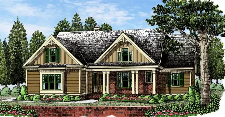 Country house plans 85-270 - front exterior, 2,867 sq ft, 4 bed, 3 bath house plans | Monster House Plans