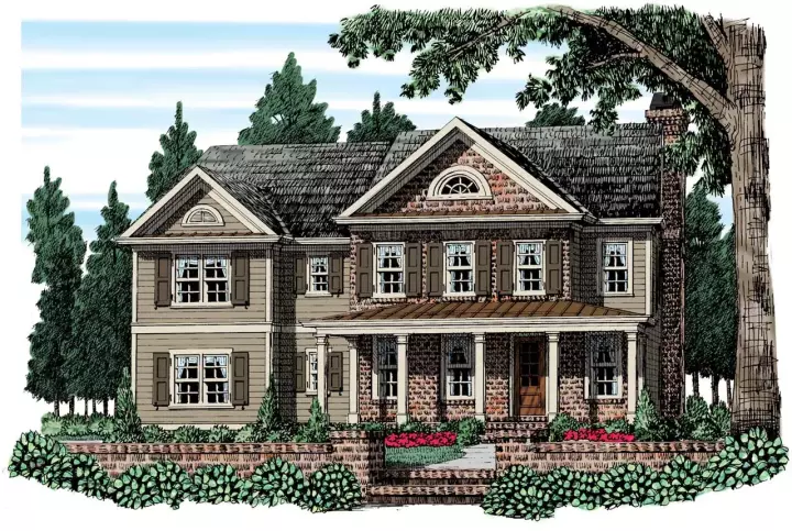 Southern house plans 85-271 - front exterior, 2,343 sq ft, 4 bed, 2 bath house plans | Monster House Plans