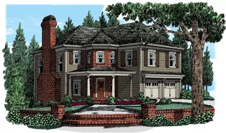 Traditional house plans 85-274 - front exterior, 2,146 sq ft, 4 bed, 2 bath house plans | Monster House Plans