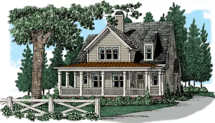 Farmhouse house plans 85-279 - front exterior, 2,202 sq ft, 3 bed, 2 bath house plans | Monster House Plans