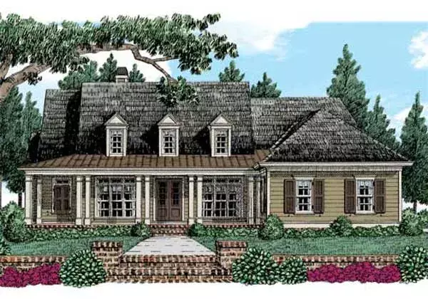 Country house plans 85-284 - front exterior, 2,598 sq ft, 4 bed, 3 bath house plans | Monster House Plans
