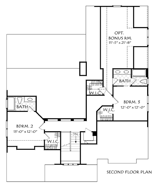 Upper/Second Floor Plan:85-285