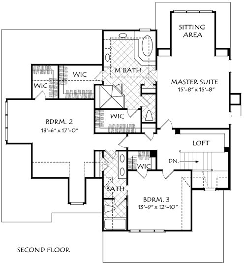 Upper/Second Floor Plan:85-286