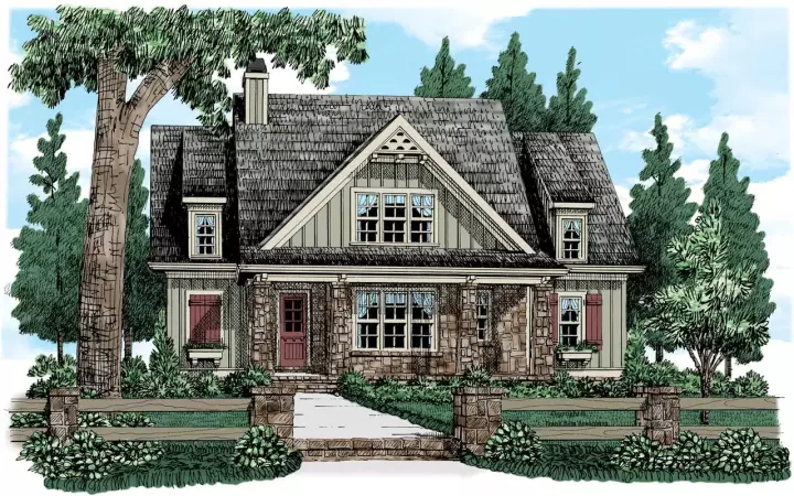 Cottage house plans 85-287 - front exterior, 2,804 sq ft, 4 bed, 3 bath house plans | Monster House Plans