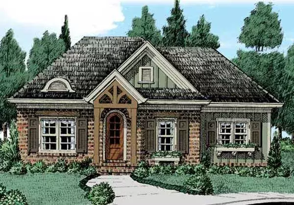 Traditional house plans 85-292 - front exterior, 2,130 sq ft, 2 bed, 2 bath house plans | Monster House Plans