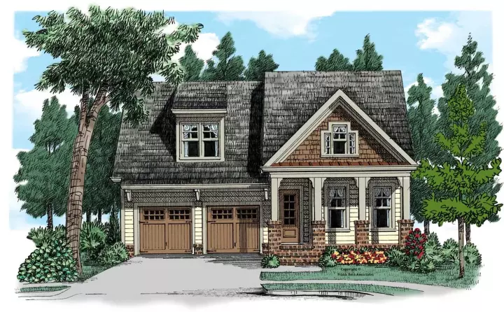 Craftsman house plans 85-296 - front exterior, 2,896 sq ft, 4 bed, 3 bath house plans | Monster House Plans